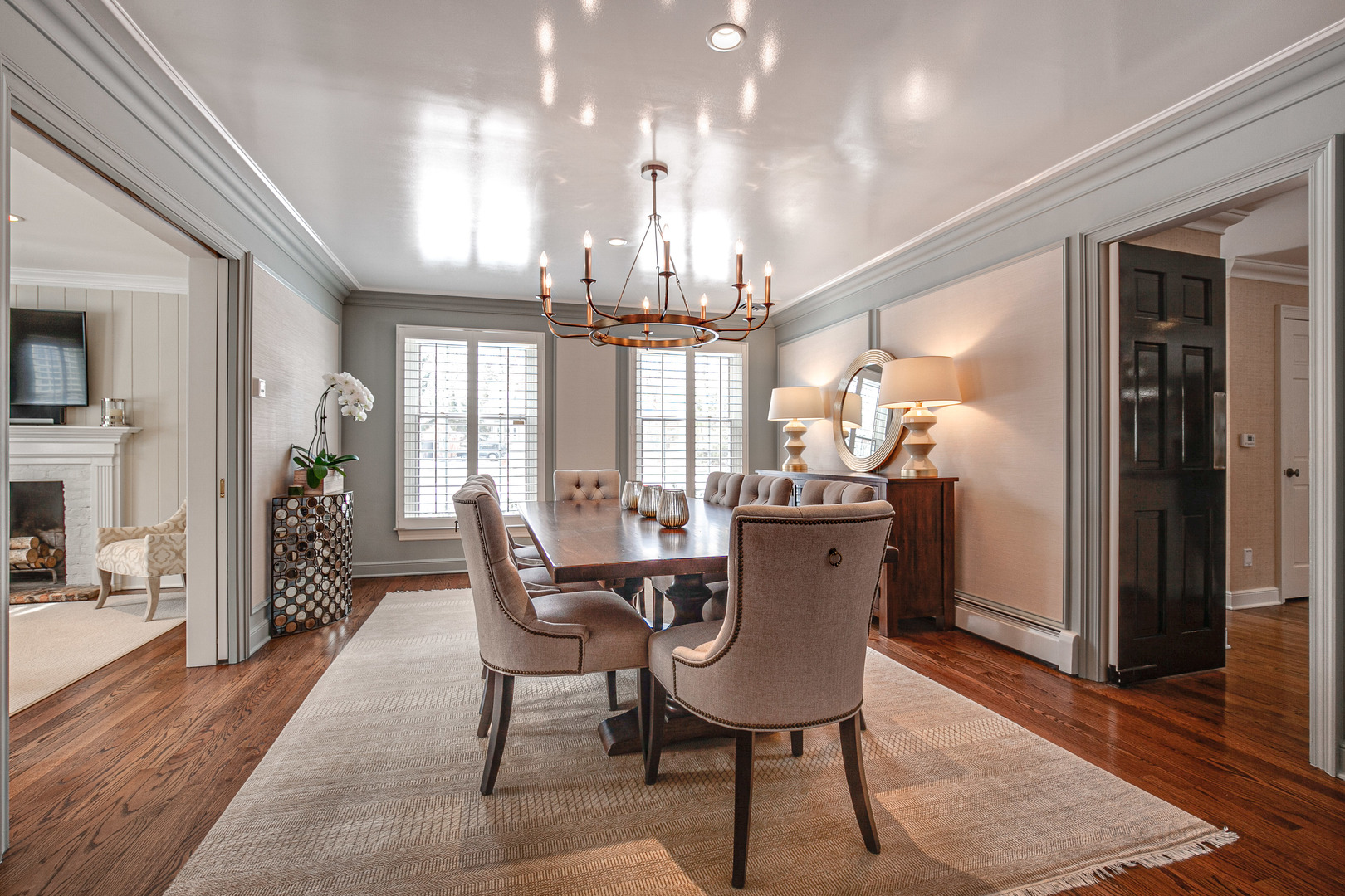 Undisclosed Address Lake Forest, IL 60045 - Photo 8 of 50 a dining room with furniture a chandelier and wooden floor