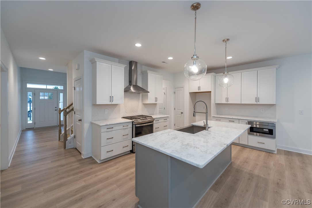 0 Hope Farm Lane Mechanicsville, VA 23111 - Photo 6 of 15 a large kitchen with granite countertop a stove top oven a sink a counter space and cabinets