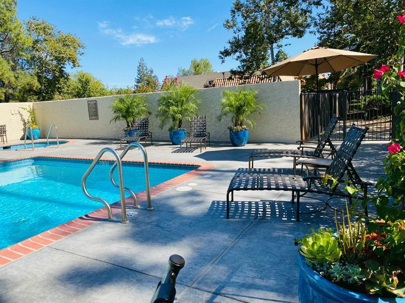 145 Calle Larga Los Gatos, CA 95032 - Photo 23 of 26 a view of a backyard with sitting area