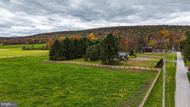 a view of a golf course with a garden