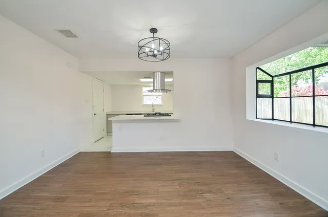 a view of kitchen and window