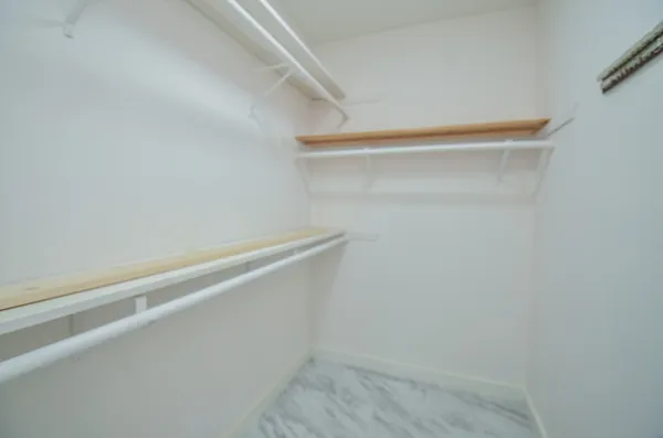 a view of small space with racks on the wall