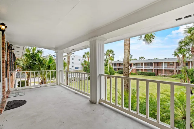 a view of a city from a balcony
