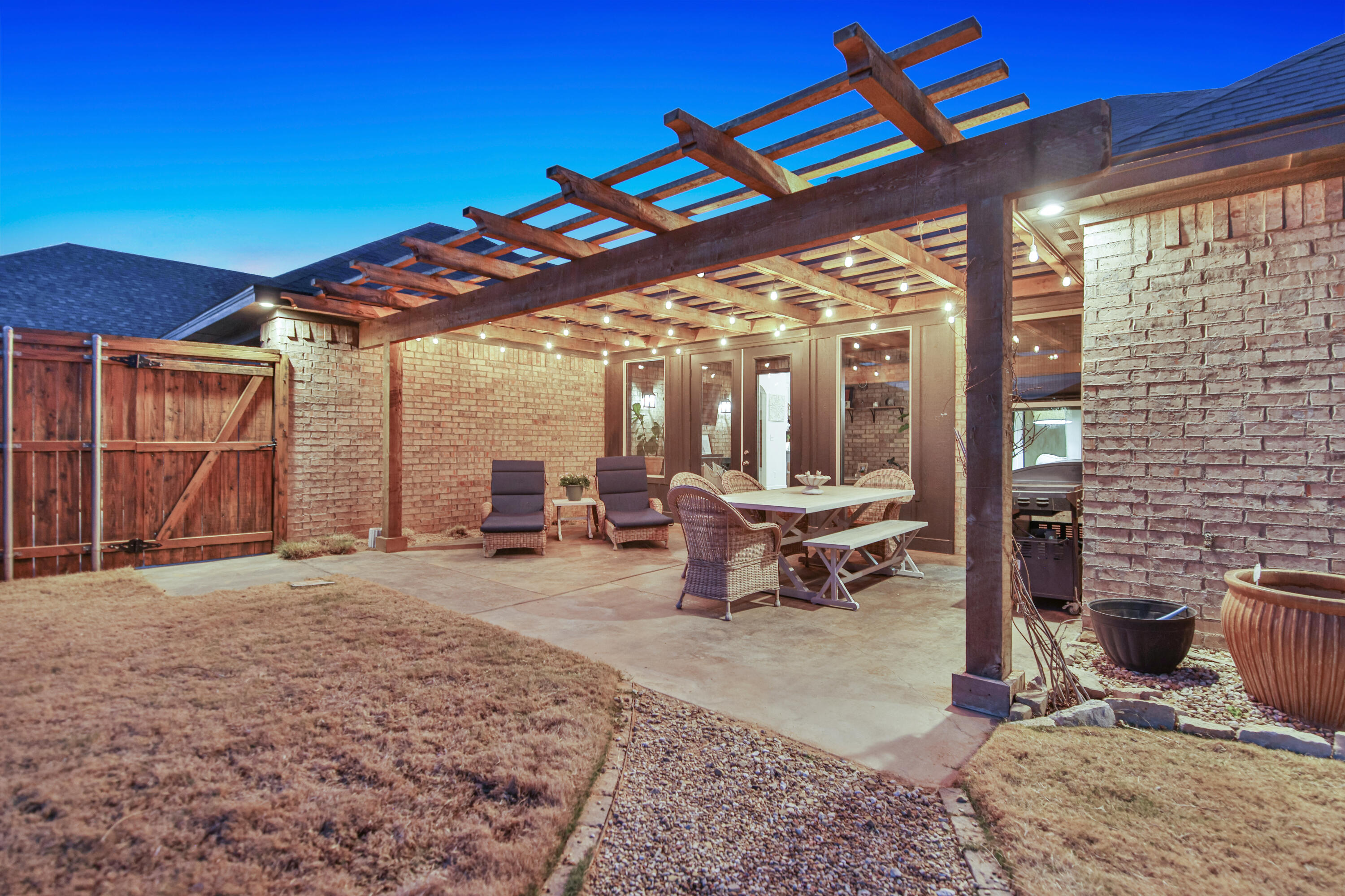 3711 117th Street Lubbock, TX 79423 - Photo 50 of 65 Pergola at Twilight
