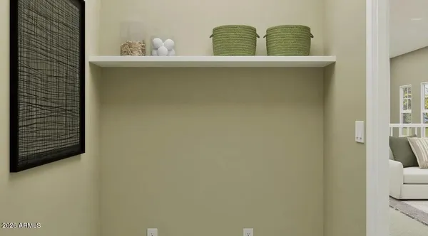 a large white bed in a small yard