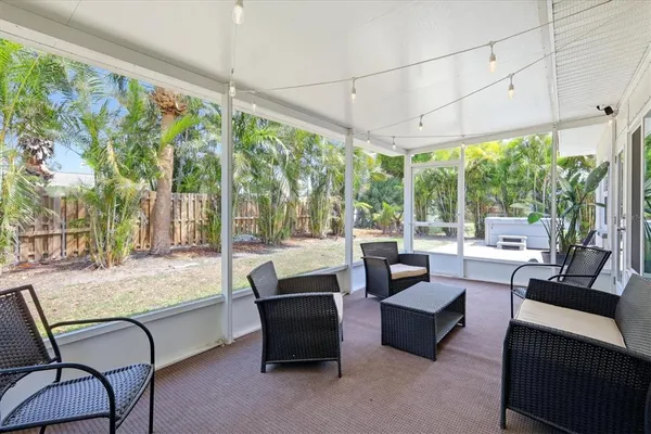 a house view with a seating space