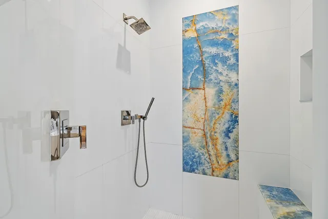 a bathroom with a shower