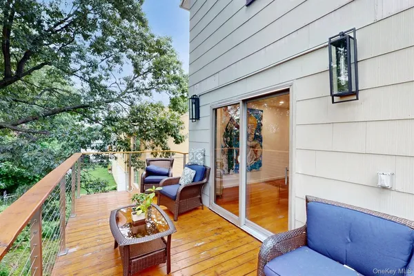 a house view with a seating space