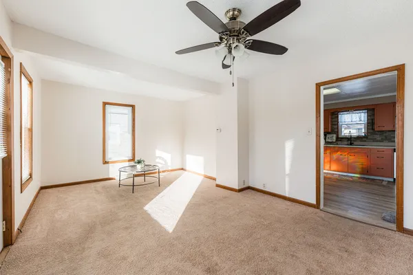 a view of a livingroom with a flat screen tv