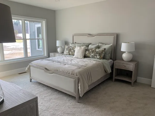 a bedroom with bed and window