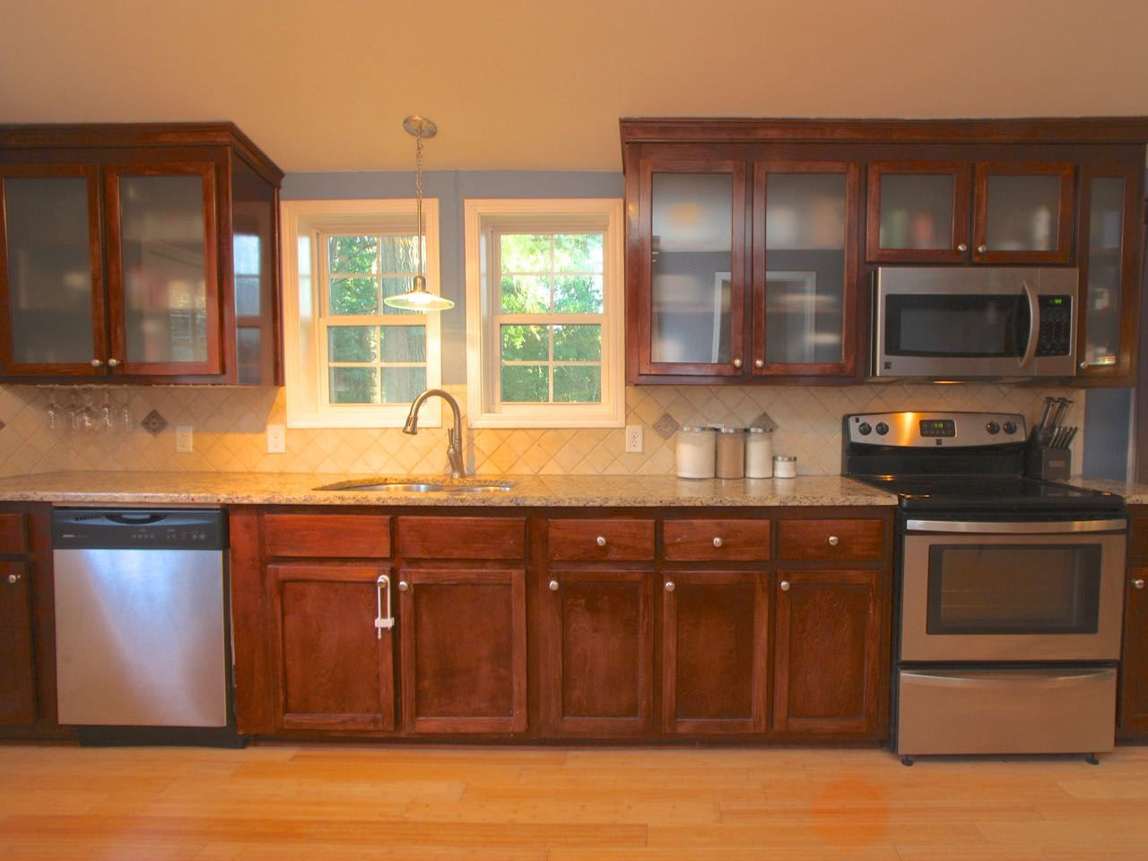 Bamboo floors run throughout the entire house. Kitchen
