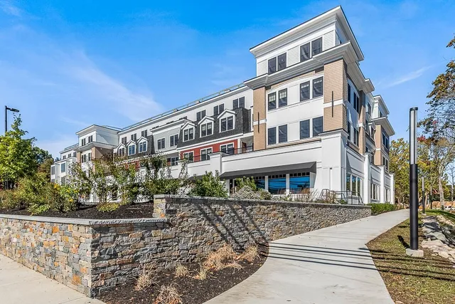 a front view of a building