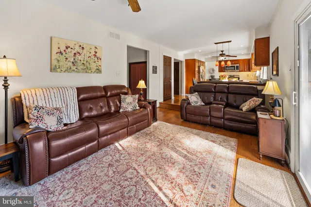 a living room with furniture and a couch
