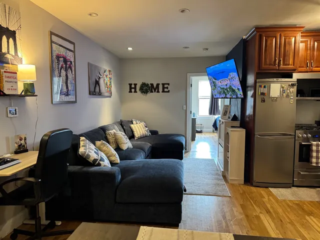 a living room with furniture