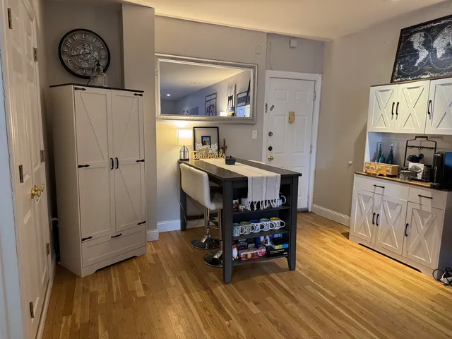 a view of a room with chairs