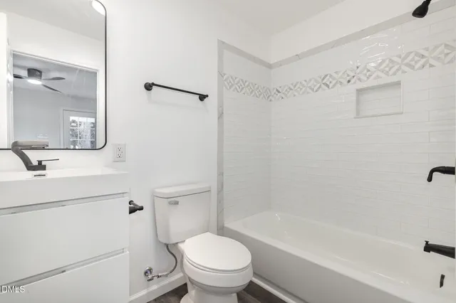 a workspace with furniture and wooden floor