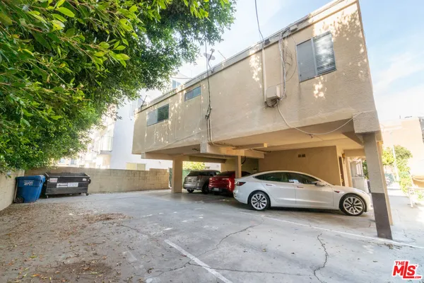 a car parked in front of a building