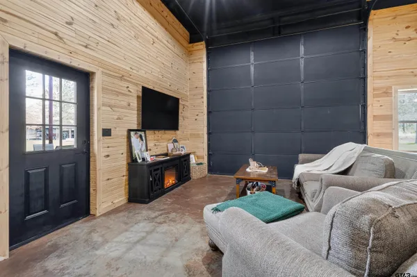 a living room with furniture