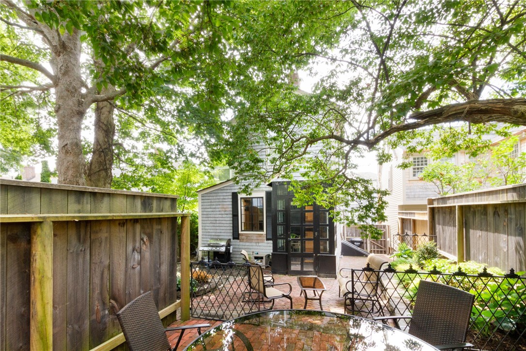 26 Thames Street Newport, RI 02840 - Photo 6 of 45 View from outdoor dining looking at the rear of the house