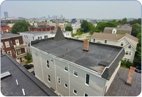 a view of a city from a balcony