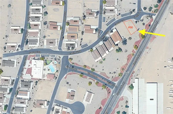 an aerial view of a swimming pool