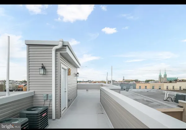 a view of terrace and city view