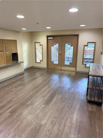 a living room with a couch and a stove