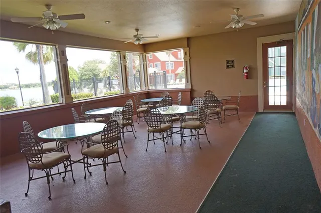 a view of a lake with a city view