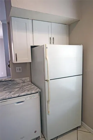 a white refrigerator freezer sitting in a kitchen