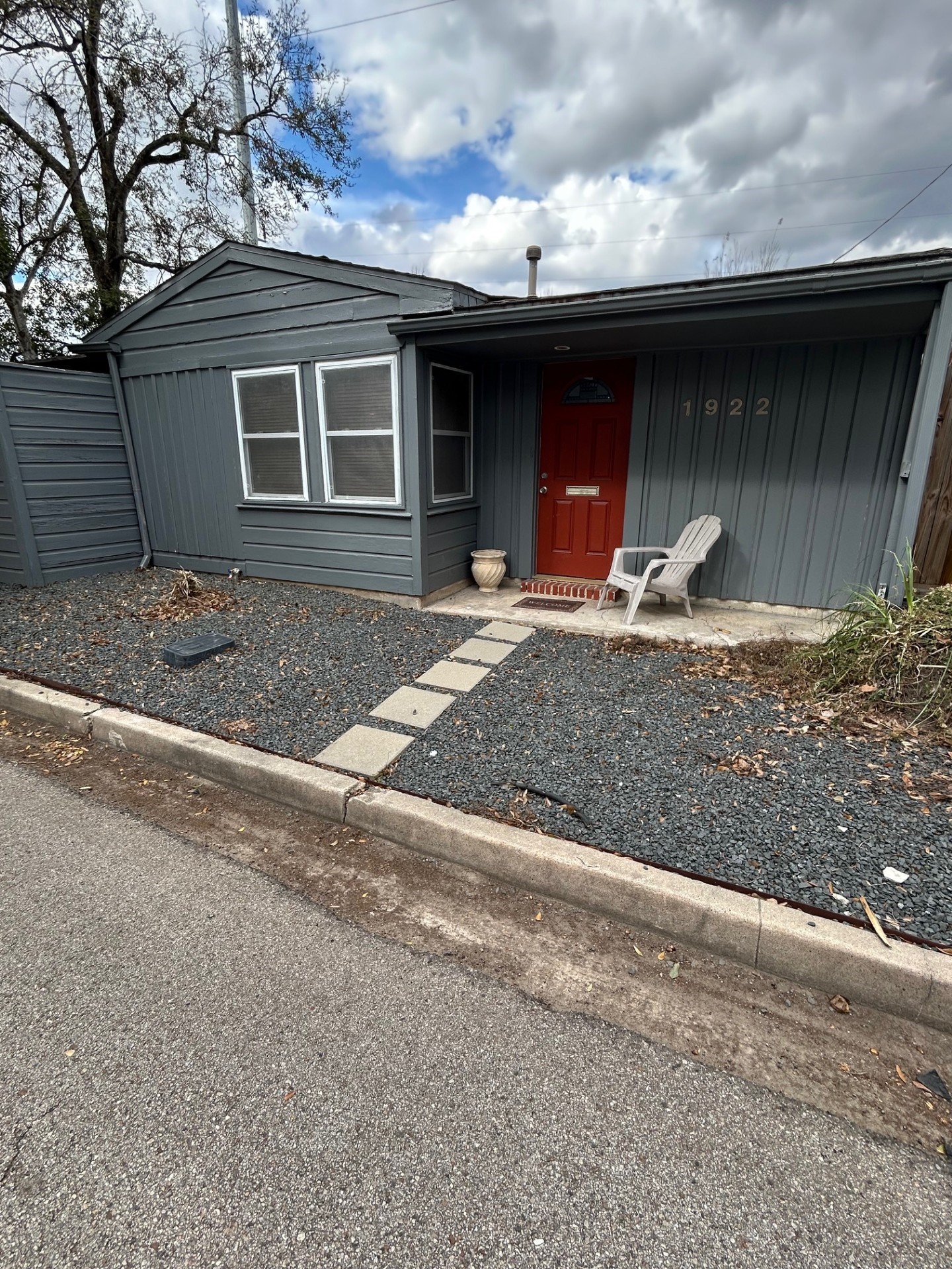 a front view of a house