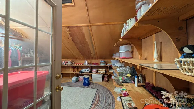 a view of a room with storage