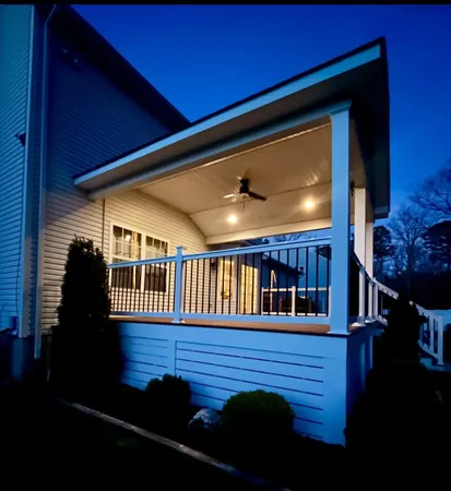 a view of a house with a porch