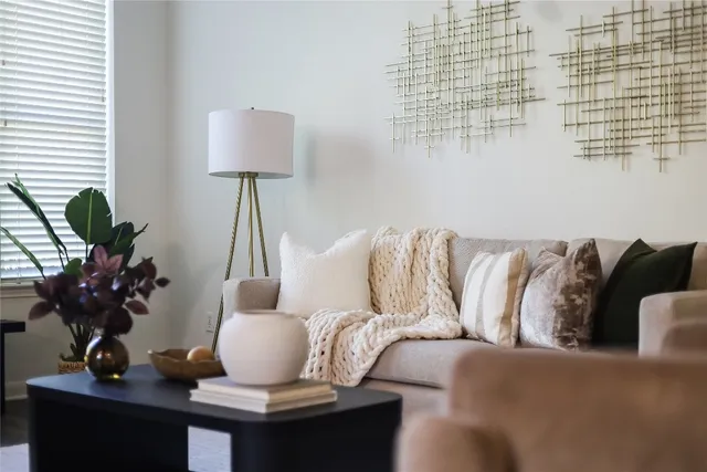 a living room with furniture