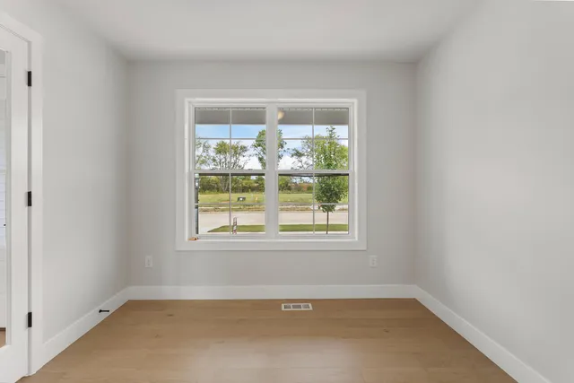 an empty room with a window