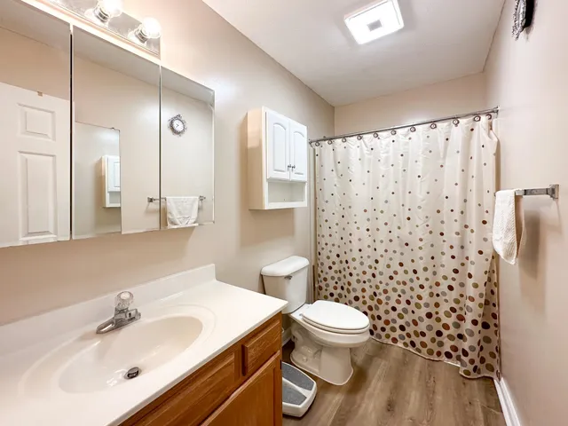 a bedroom with a bed and a closet