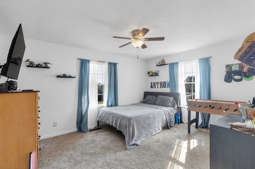 2580 Crofton Dawson Road Crofton, KY 42217 - Photo 26 of 50 a bedroom with a bed and a chandelier