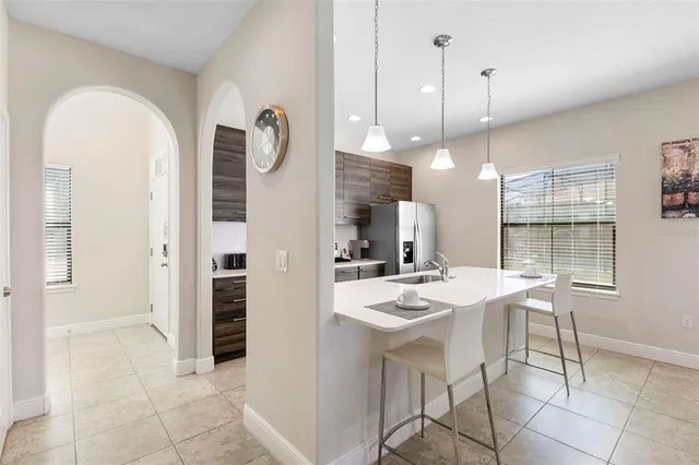 a living room with furniture and a couch