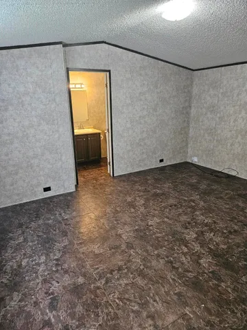 a view of a room with a window