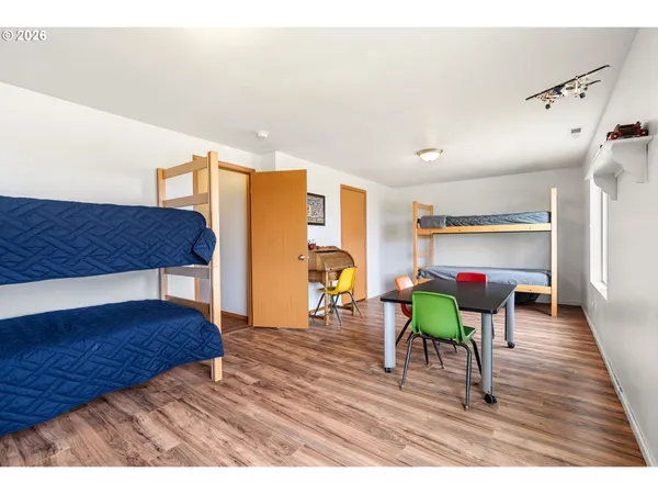 a view of a garage with furniture