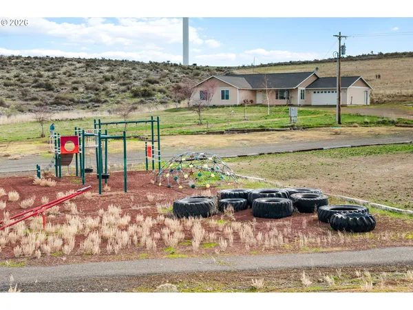 a view of an outdoor space and mountain view