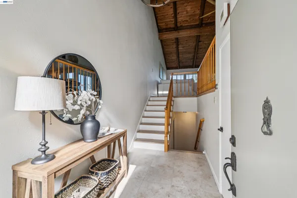 a view of entryway with a front door