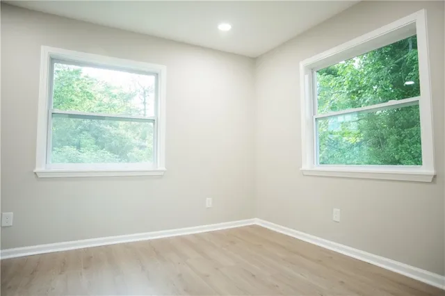an empty room with a window