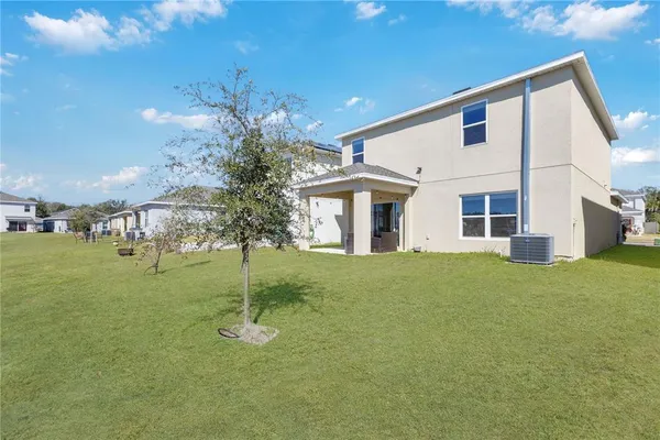 a house view with a backyard space