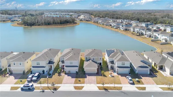 an aerial view of a house