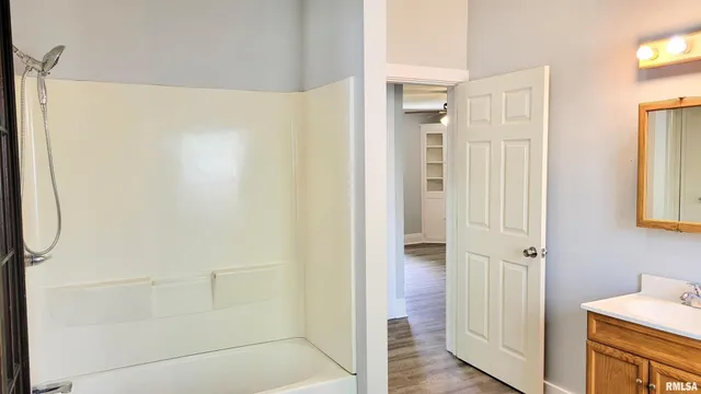 a bathroom with a shower