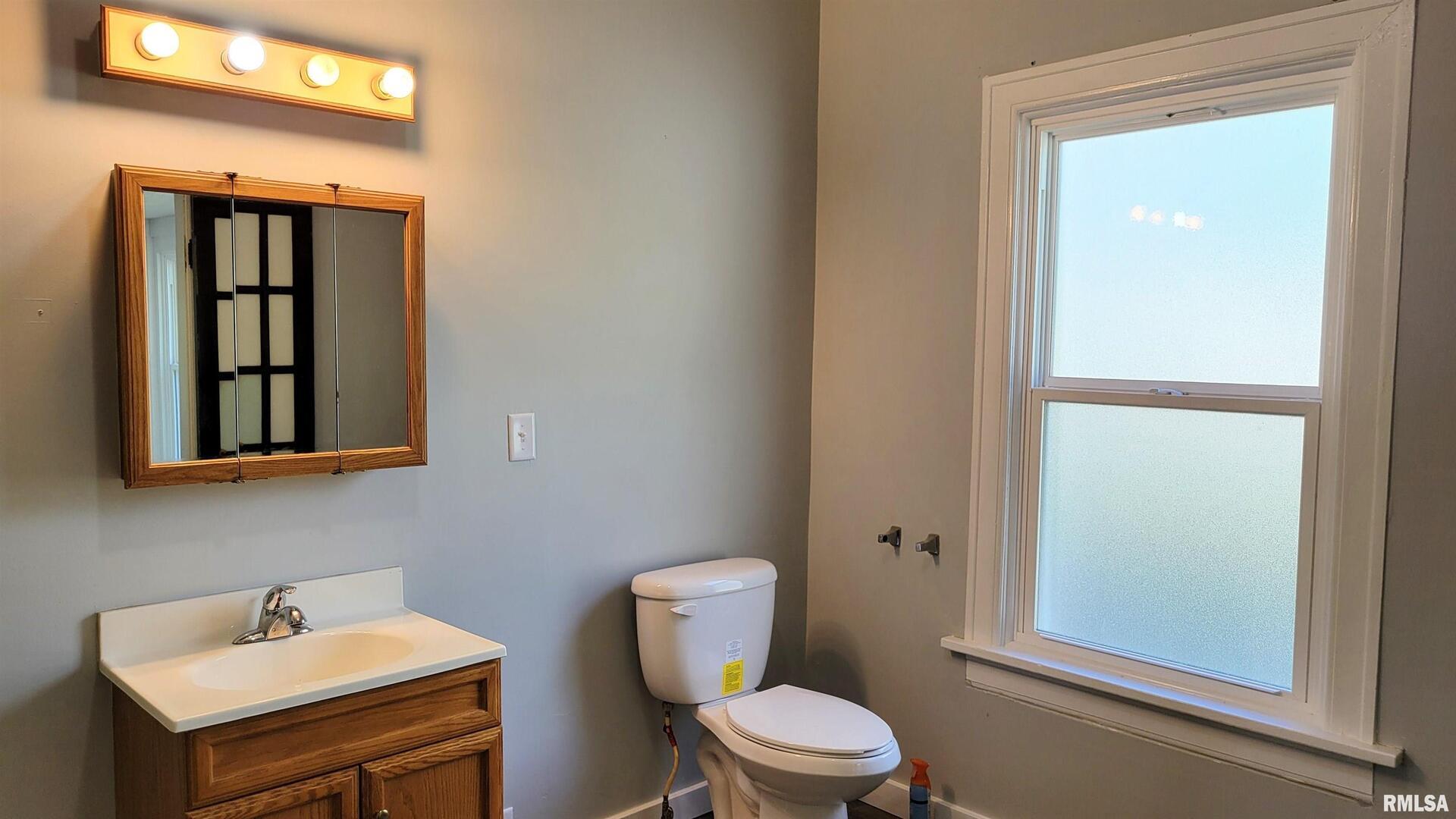 111 Wilmington Avenue Orient, IL 62874 - Photo 26 of 48 a bathroom with a toilet a sink and mirror