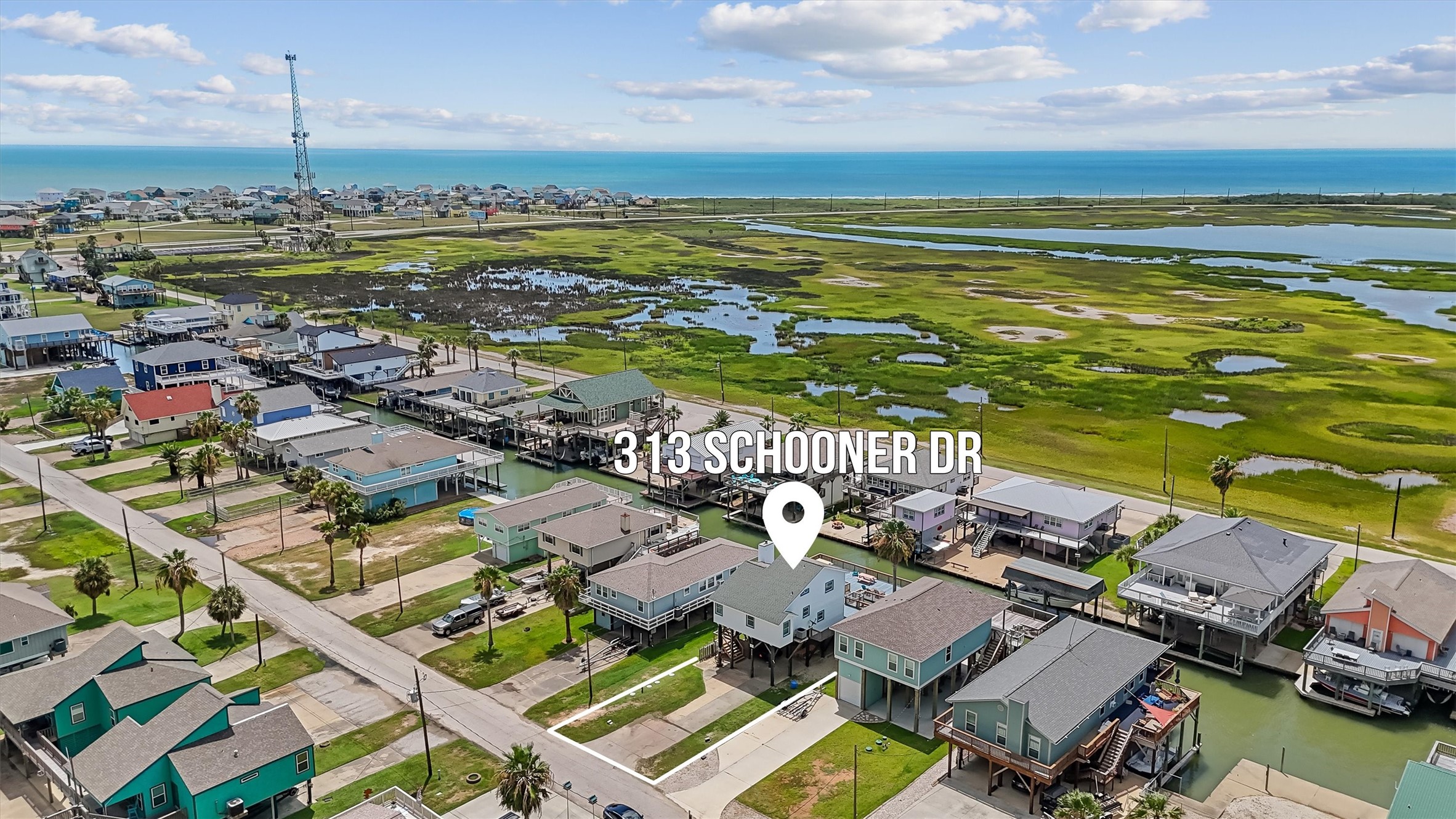 313 Schooner Drive Freeport, TX 77541 - Photo 24 of 30 an aerial view of residential houses with outdoor space