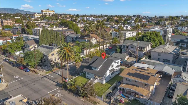 an aerial view of a city