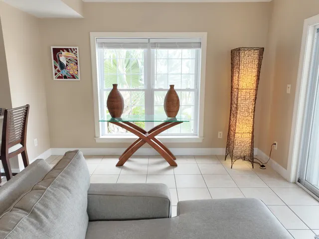 a view of a lake with a building in front of it