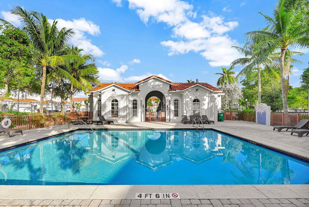 1007 Northeast 208th Street, Unit 1007 Miami, FL 33179 - Photo 34 of 68 a view of a house with a swimming pool